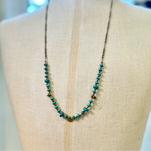 Marisa Mason Brass and Turquoise Necklace